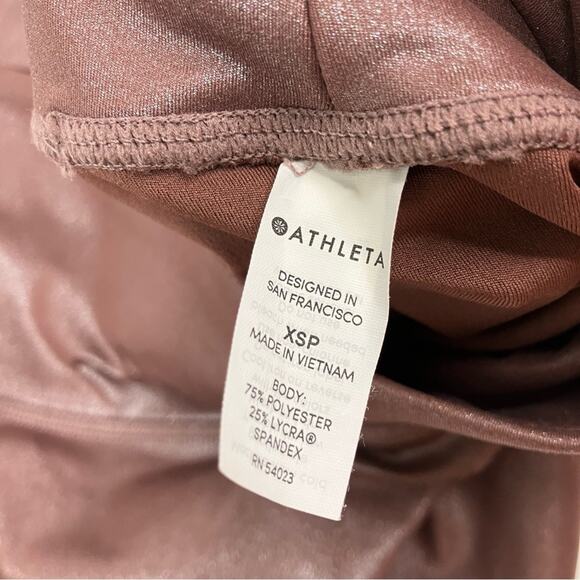 Athleta | Elation Shimmer Leggings in Powervita Cinnamon Color XS PETITE - Picture 3 of 6